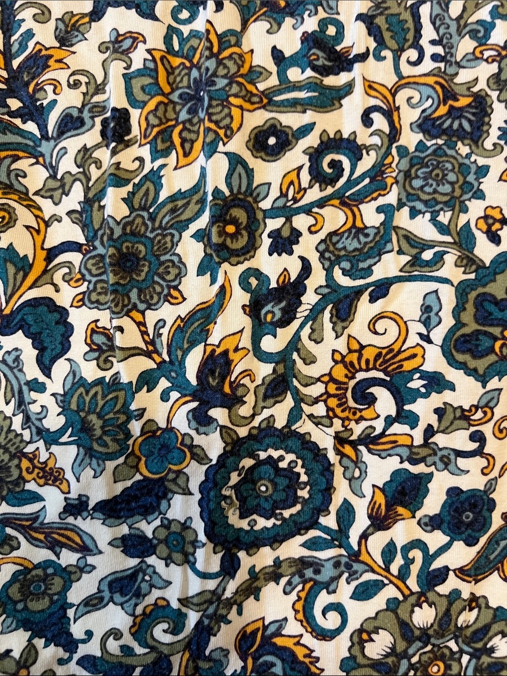 Talbots Teal, Yellow and White Floral Paisley Wrap Tunic - Picture 8 of 9
